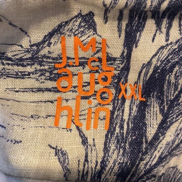 J. McLaughlin Men’s Linen XXL Tropical Leaf Print Casual Button Down Shirt - Picture 5 of 8